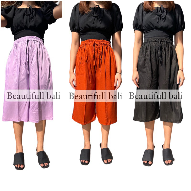 CELANA KULOT RAYON PREMIUM 7/8 JUMBO BALI / KULOT TALI POLOS