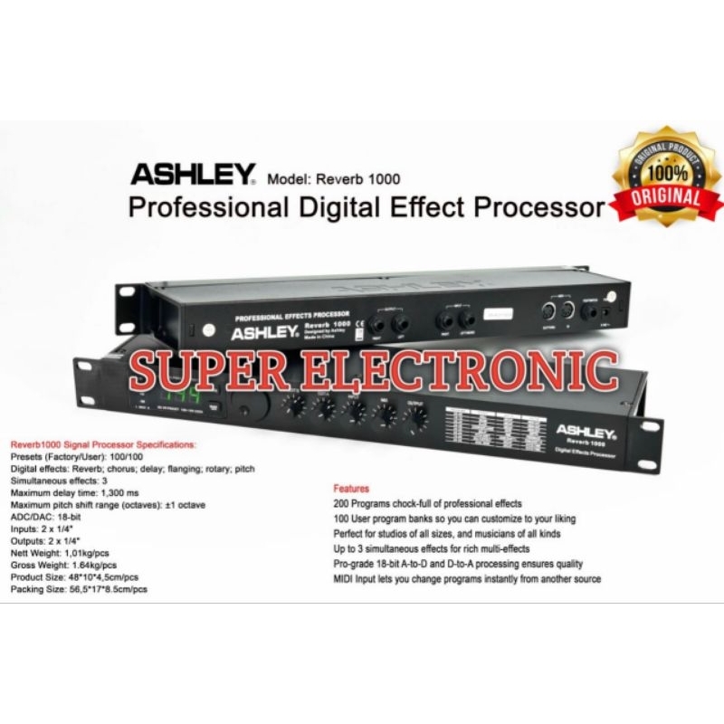 Efek Vocal Ashley Reverb 1000 Original