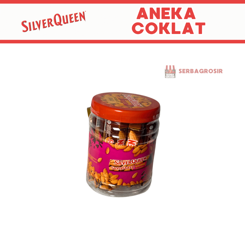 

COKLAT SILVRQUEEN CHUNKY ALMOND [ JAR ] || Cokelat Silverqueen Chunky Jar Isi 12 x 30 gram Camilan Chocolate