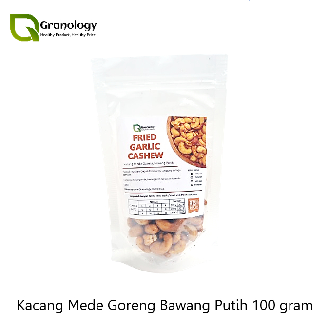 

Fried Garlic Cashew Nut / Mede Goreng Bawang Putih (100 gram) by Granology