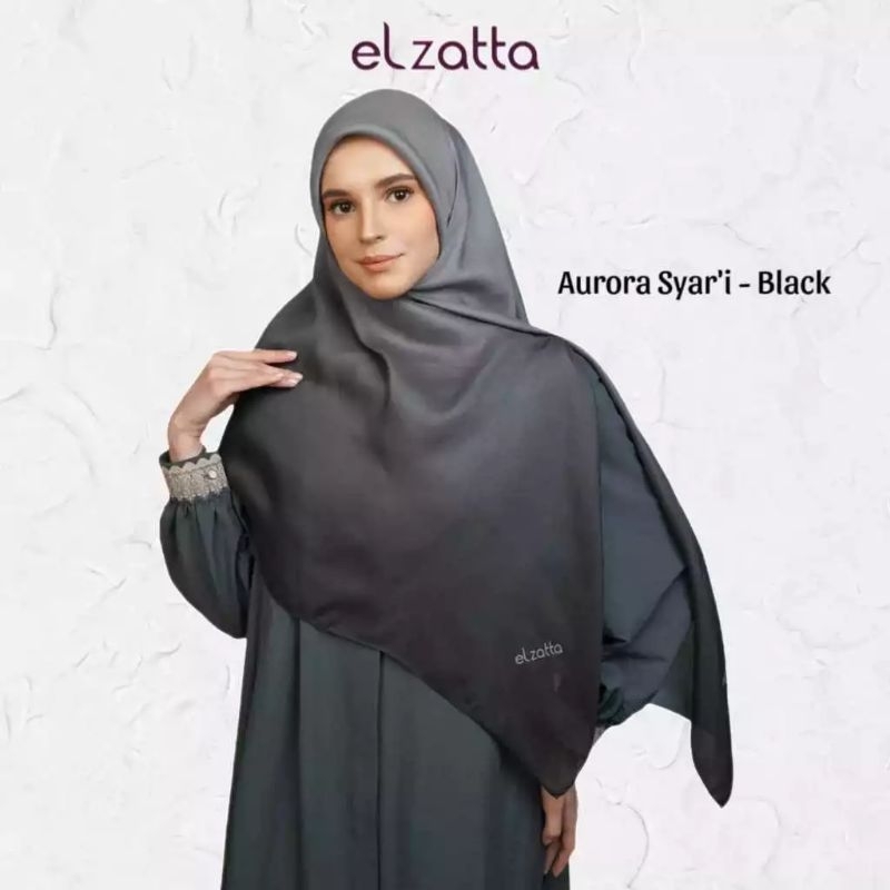 Kerudung SEGI EMPAT POLOS OMBRE AURORA SYAR'I ELZATTA ORI - 140X140 CM