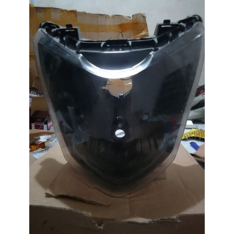 Headlamp Batok Kepala Lampu Depan Plus Mika Kaca Lampu Depan Verza 150 Custom Hitam Smoke Berkualita