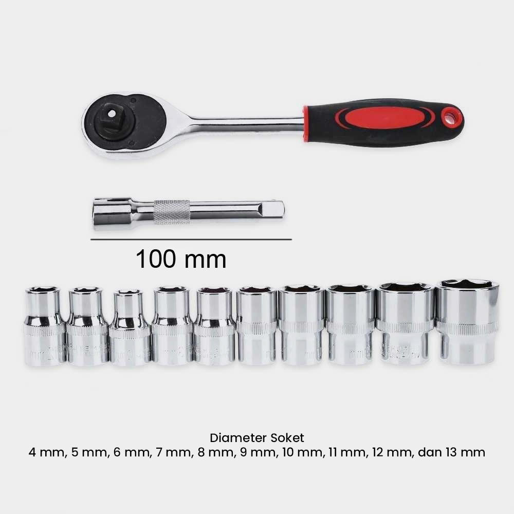 Kunci Socket Wrench SET Ratchet Kunci Pas 12 antarmuka kunci pas soket ratchet 24 gigi set 12 buah