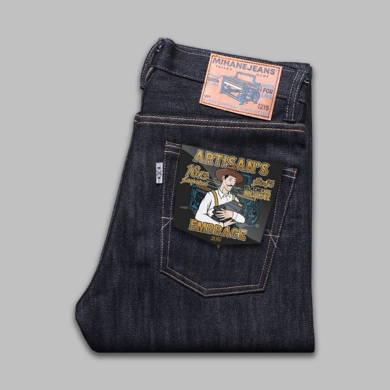 Mihane Jeans Artisans Embrace 16 oz Raw Indigo Denim Selvedge