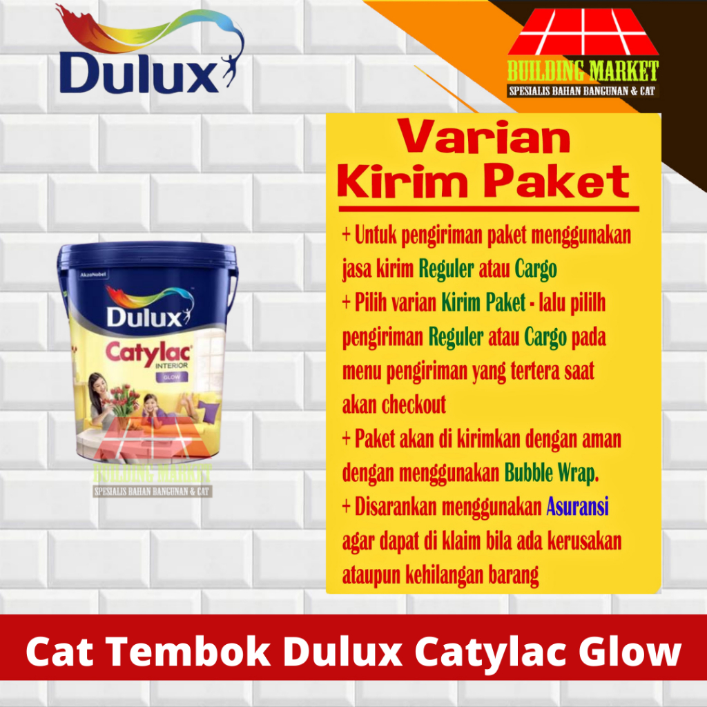 Cat Tembok Dinding Dulux Catylac Glow Putih 1501 Interior 22 KG Paket
