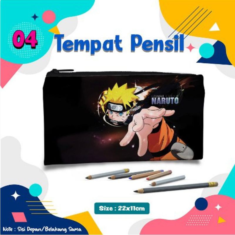 

Tempat pensil/pouch tempat pensil/Tempat alat tulis/ pencil case pouch karakter kartun Naruto