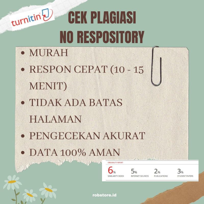 

Cek turnitin/plagiarisme