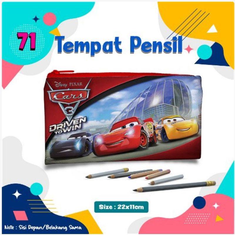 

Tempat pensil/ pouch tempat pensil/ Tempat alat tulis/ pencil case pouch karakter kartun the cars