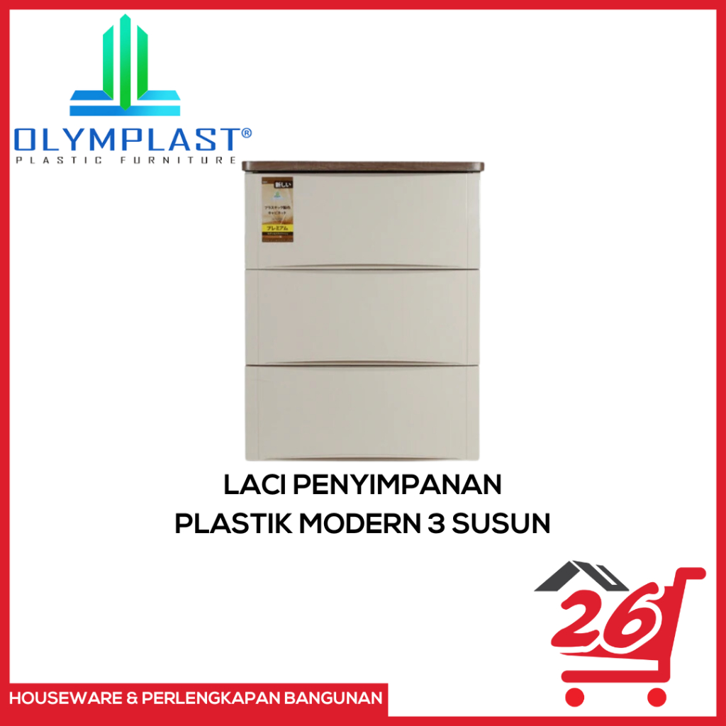 Laci Penyimpanan Plastik Olymplast Susun 3 ODC 03-M