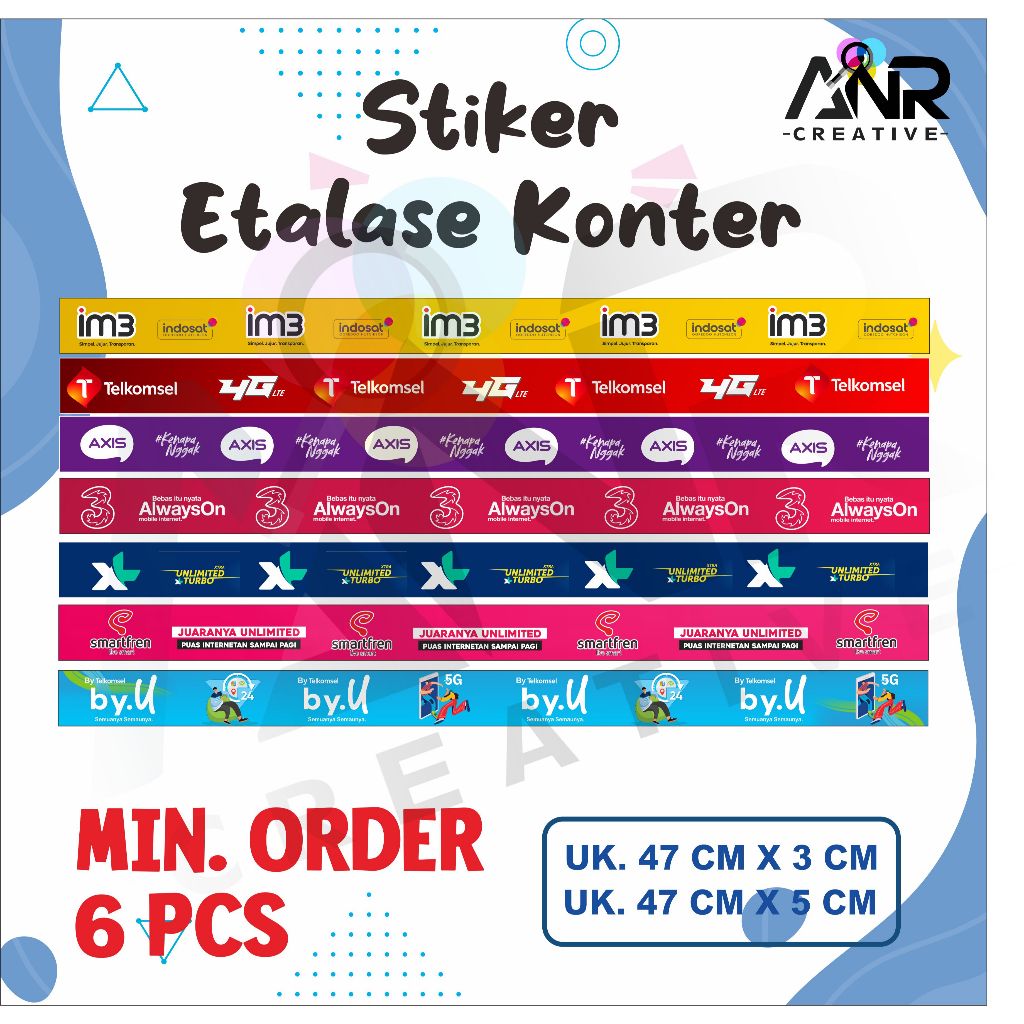 Stiker Etalase Konter / Stiker Konter / Stiker Konter Murah / Aksesoris Konter/ Min. Order 6 PCS