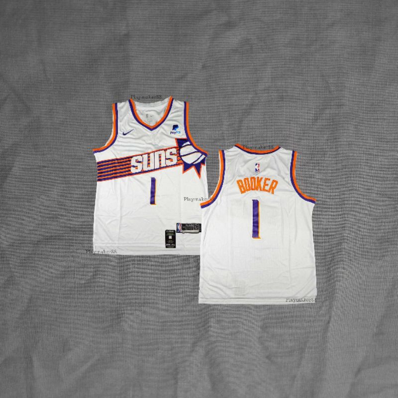 Baju Jersey Basket Swingman NBA Devin Booker Phoenix Suns Putih 23/24