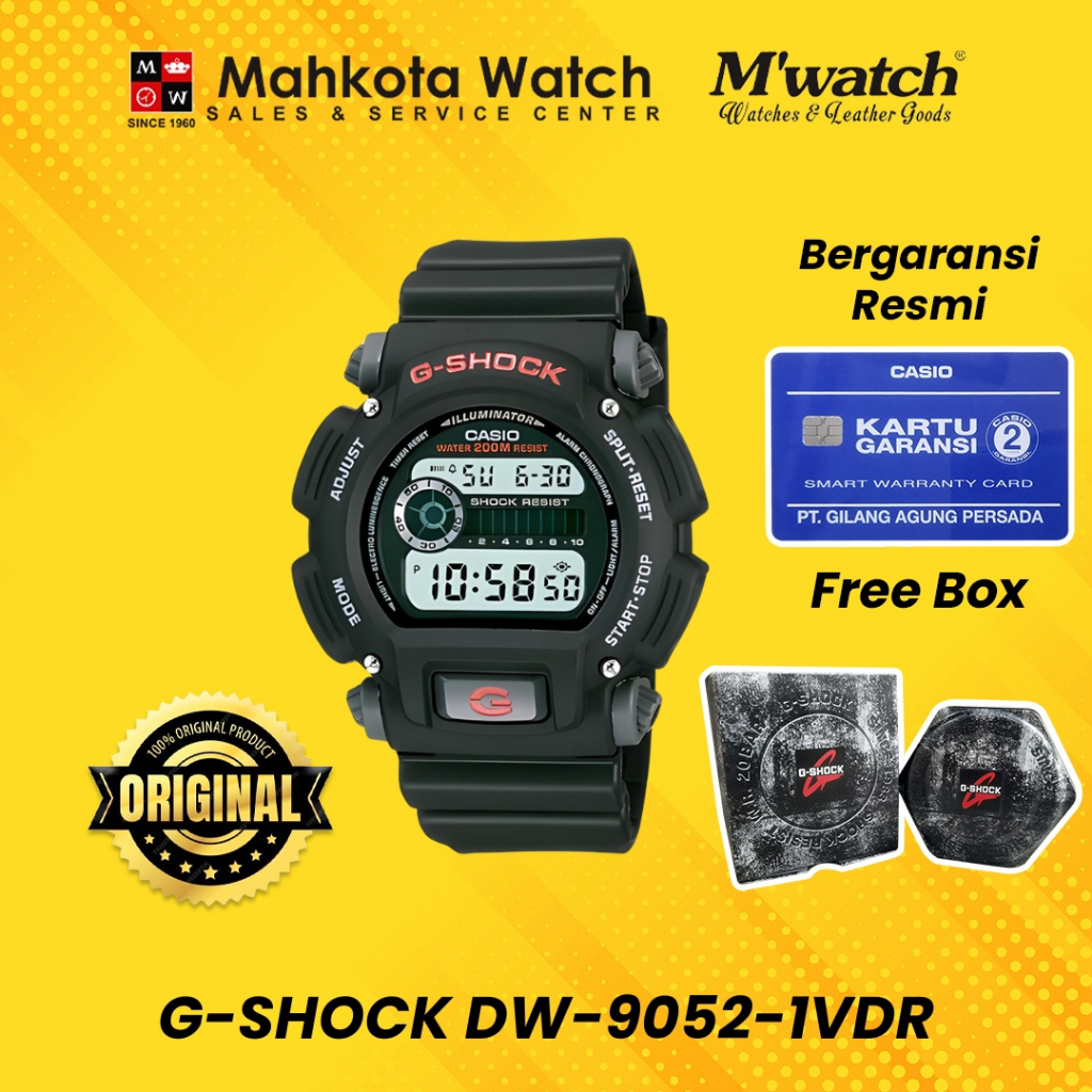 JAM TANGAN PRIA G-SHOCK DW-9052-1VDR ORI