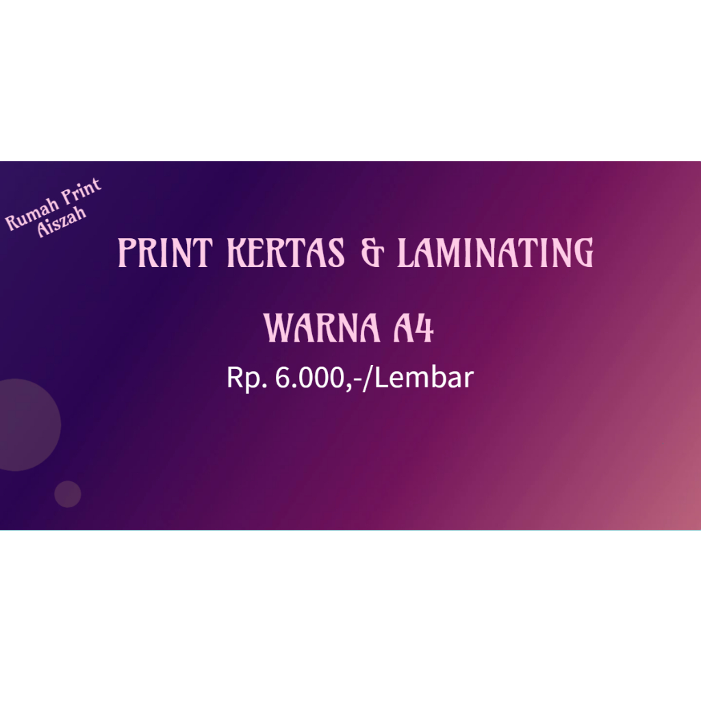 

PRINT KERTAS WARNA DAN LAMINATING 80 GSM KUALITAS TERBAIK