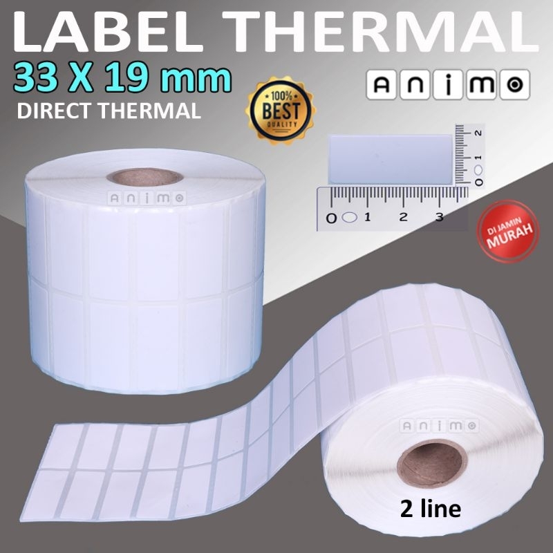 

RB LABEL THERMAL 33 X 19- Label Barcode Direct Thermal 33X19 mm - Stiker Thermal 33 x 19 - 2 Line -