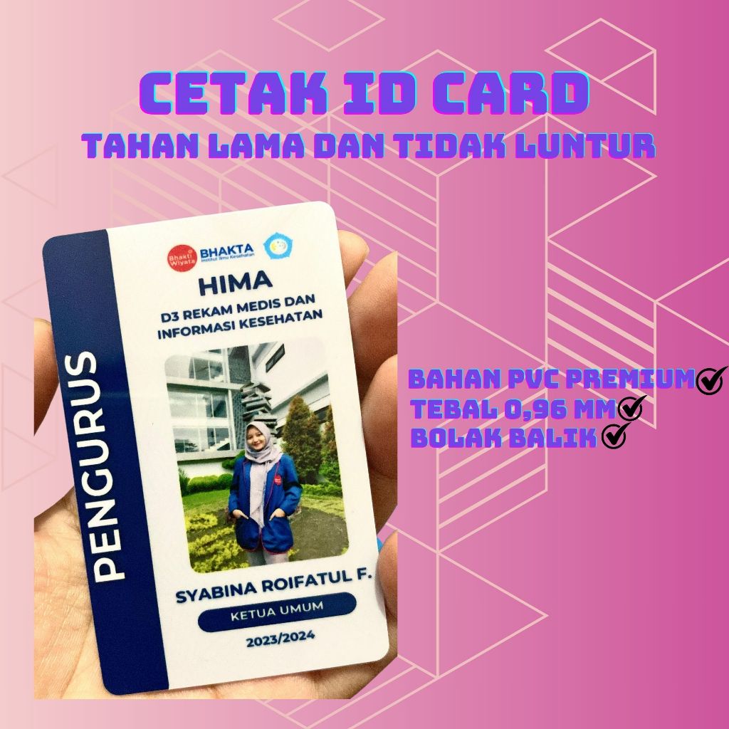 

TERMURAHH Cetak id card Custom name tag bahan PVC premium 2 sisi