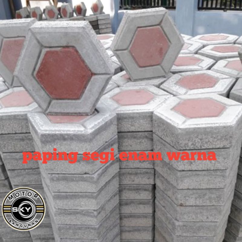 paving block/paping block/ konblok antik segi enam warna  K.250* K.300