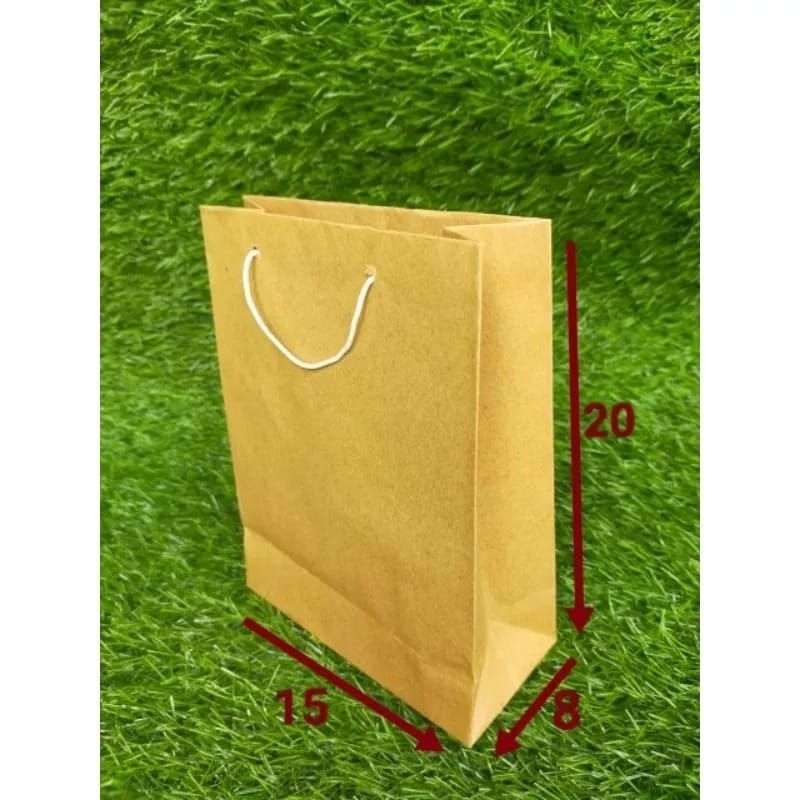 

paperbag coklat ukuran 15x20x8cm isi 12pcs