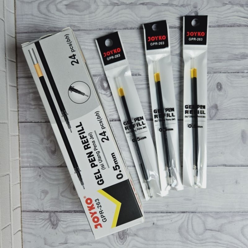 

refil gel pen joyko gpr 263 isi ulang pena tinta joyko gpr 263 1 box isi 24 warna hitam pulpen