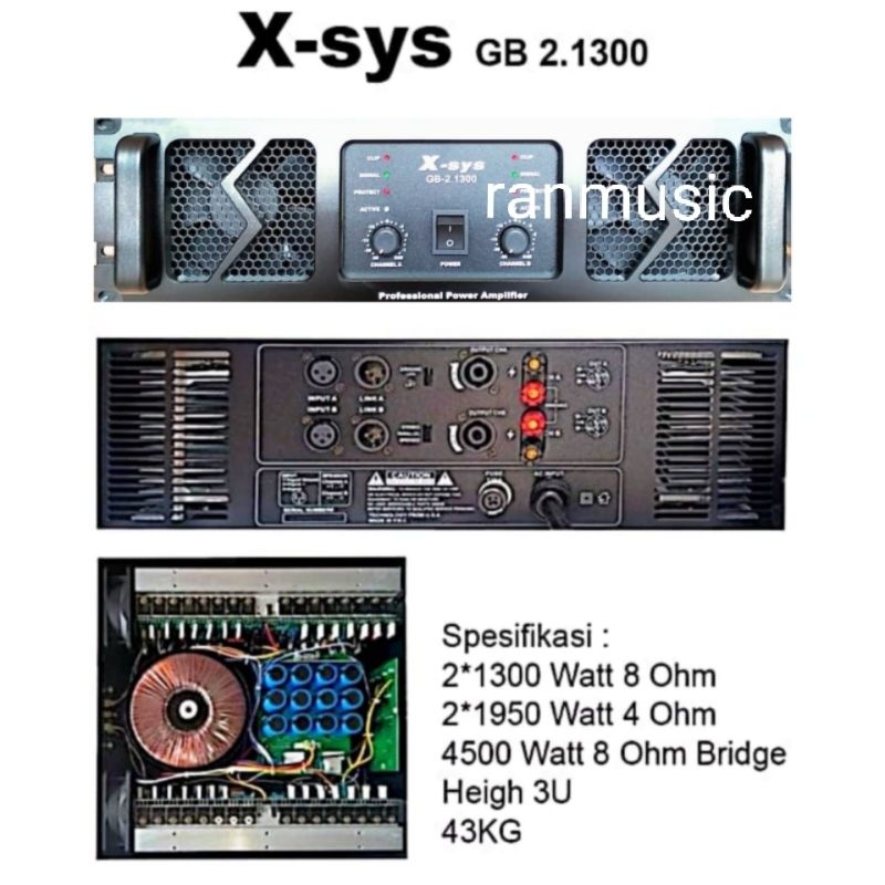jual POWER X-SYS GB-2.1300 2x1100 WATT ORIGINAL XSYS GB 2.1300