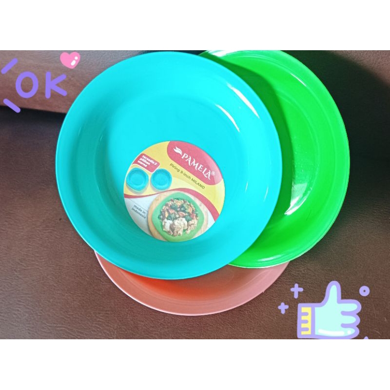 PIRING MAKAN PLASTIK TEBAL/PIRING PAMELA WARNA FOOD GRADE