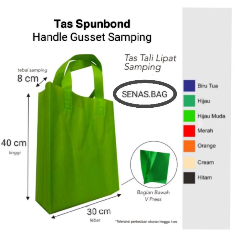 

Goodie Bag (Per 1 PCS) Tas Spunbond Tas Furing Ukuran 30x40x8 cm Tas Hajatan Tas Souvenir Tas Belanja