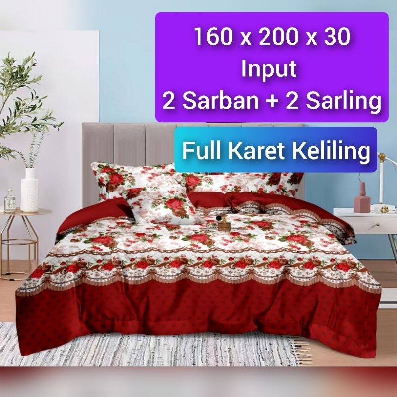 Sprei Full karet keliling 160 x 200 x 30