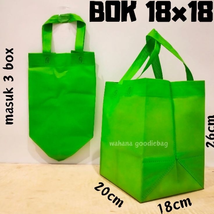 

Murah Meriah 12pcs1lsn Tas Spundbond bog beg 18x18x26 Real 7 GSM