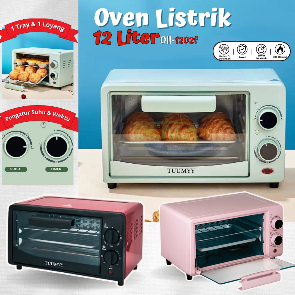 KODE R93Y OVEN PEMANGGANG ELEKTRIK MULTIFUNGSI 12L TUUMYY WARNA PASTEL OLL122F