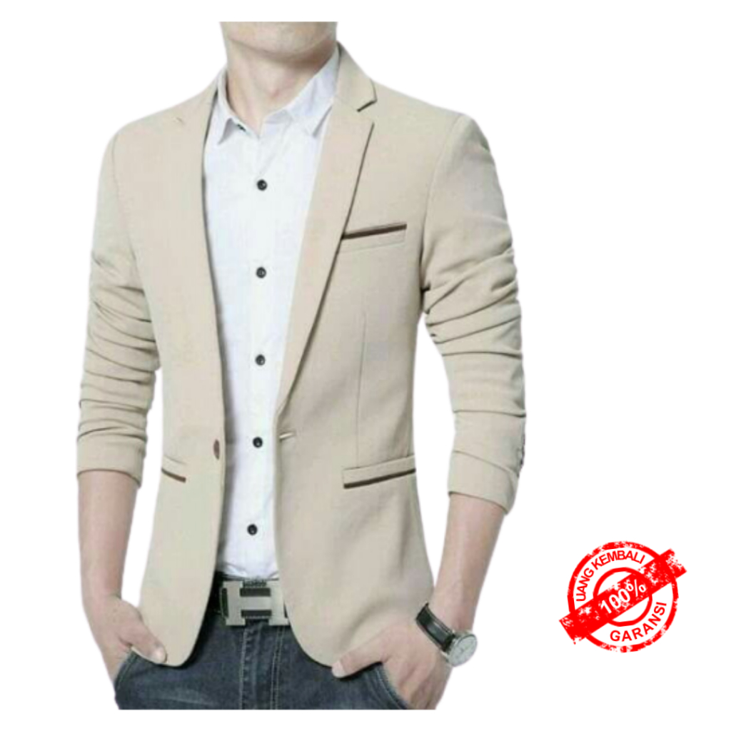 Jas pria modern style buat kuliah wisuda nikah Blazer slimfit formal kerja kantor Valencia twist