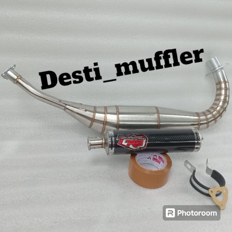 knalpot satria hiu sstria lumba sstria 2 tak r9 carbon stainless model ninja