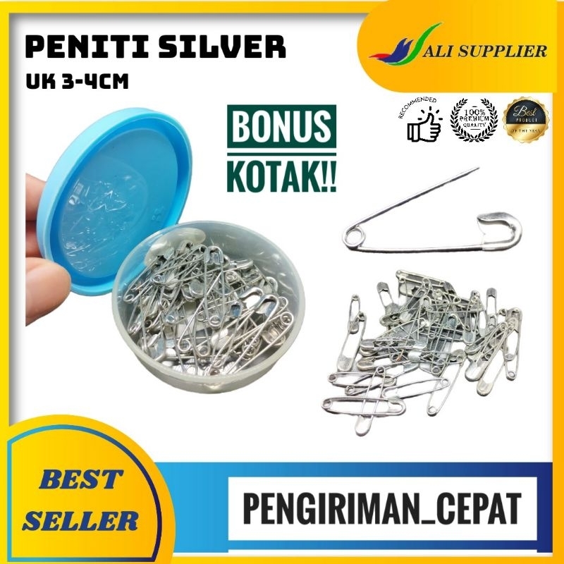 PENITI BAJU / PENITI JILBAB / JARUM BAJU / PENITI BONUS KOTAK / PENITI SILVER / PENITI PAKAIAN / PEN