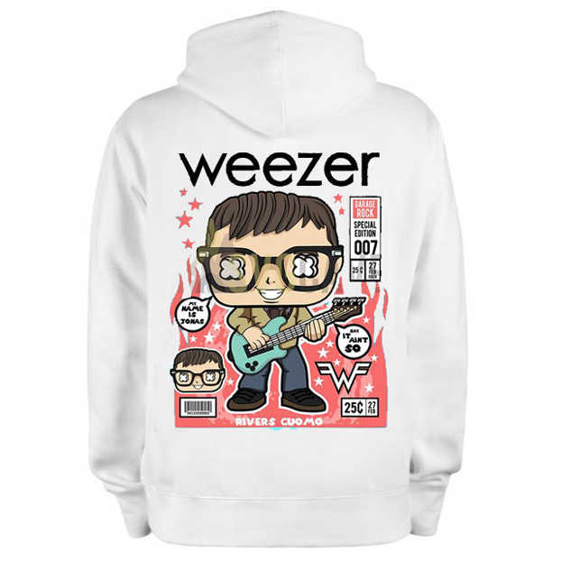 Jaket Hoodie River Cuomo - Weezer Hoodie Jumper Pullover & Zipper (Ritsleting) Bahan White Cotton Fl
