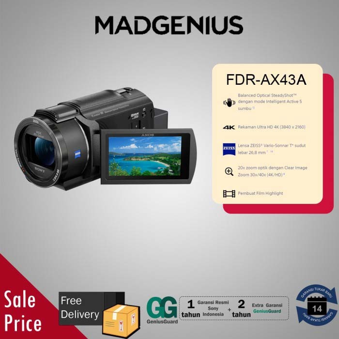 SONY Original FDR-AX43A / Sony Handycam FDRAX43A / FDR AX43A Handycam Sony 4K / AX43A 4K HANDYCAM Ga