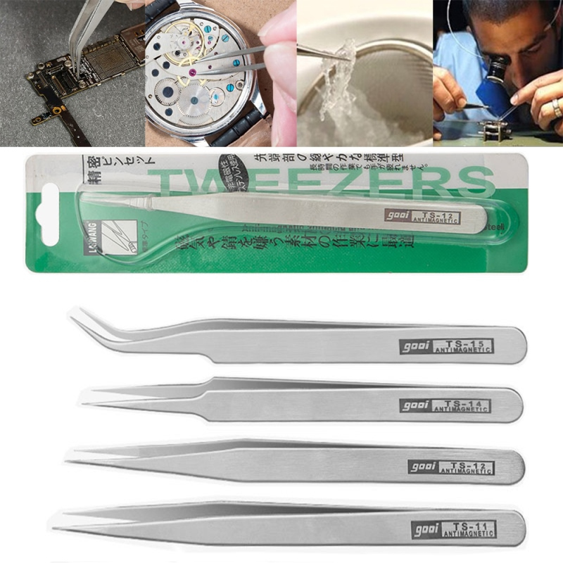 Pinset cabut bulu sarang walet LURUS & BENGKOK baja 1.5mm tahan karat Lurus ST12 ST11 ST14 bengkok S