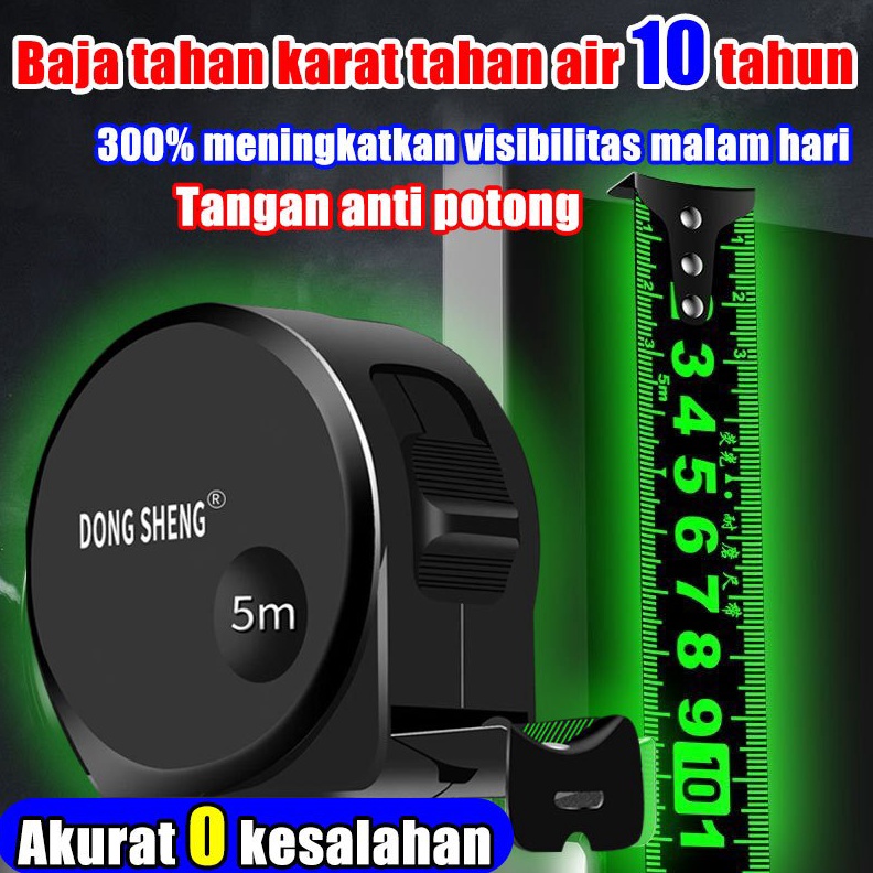 

ART R9O3 1 tahun tahan air dan tahan karat penggaris neon teknologi hitam dengan pita pengukur impor 5 meter 1 meter menebal penggaris meter persegi tahan aus presisi tinggi