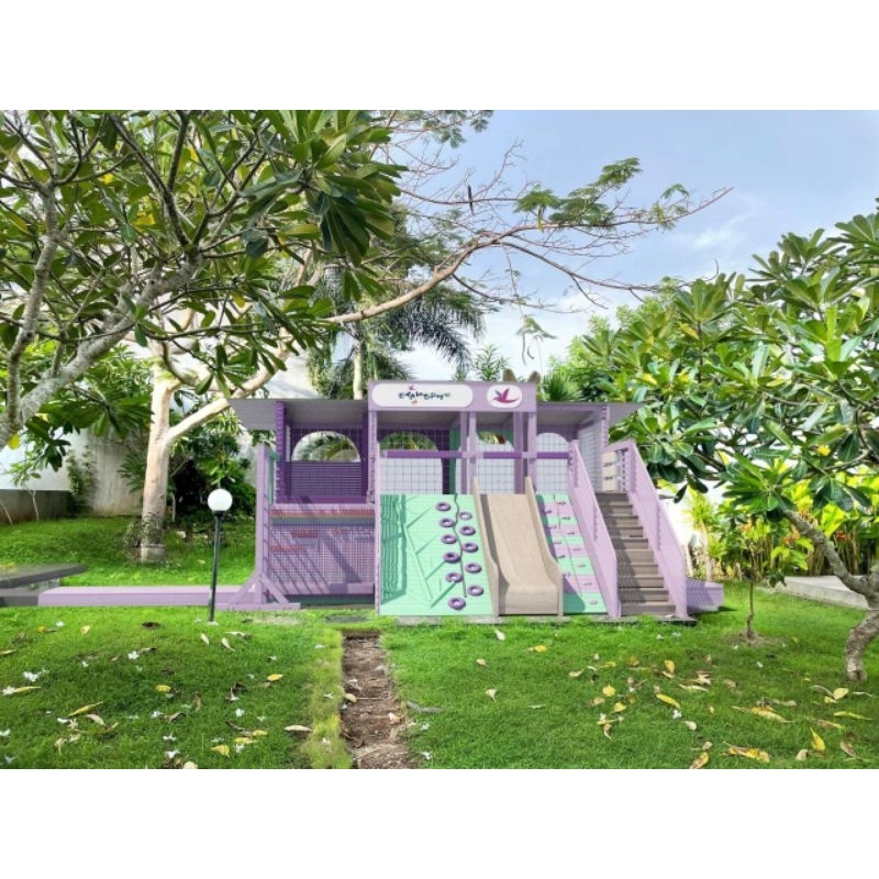 PLAYGROUND CUSTOM BAHAN KAYU JATI & MAHONI CAT DUKO,MAINAN BRAKIASI