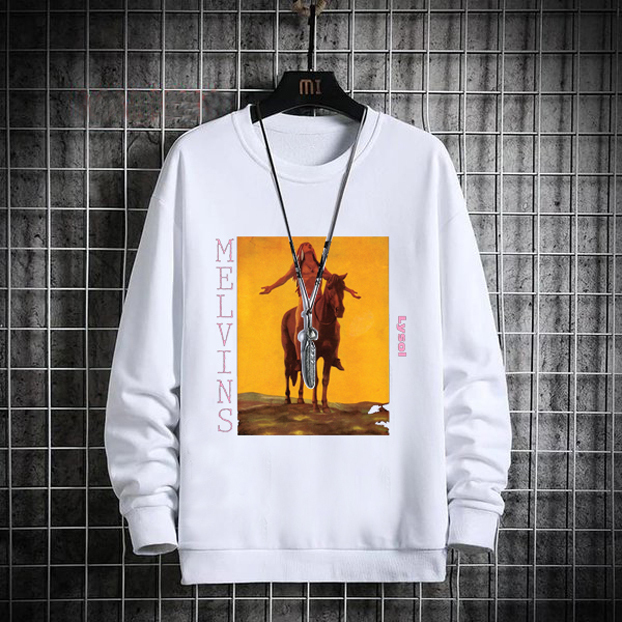 Sweater Melvins Lysol Crewneck Bahan White Cotton Fleece