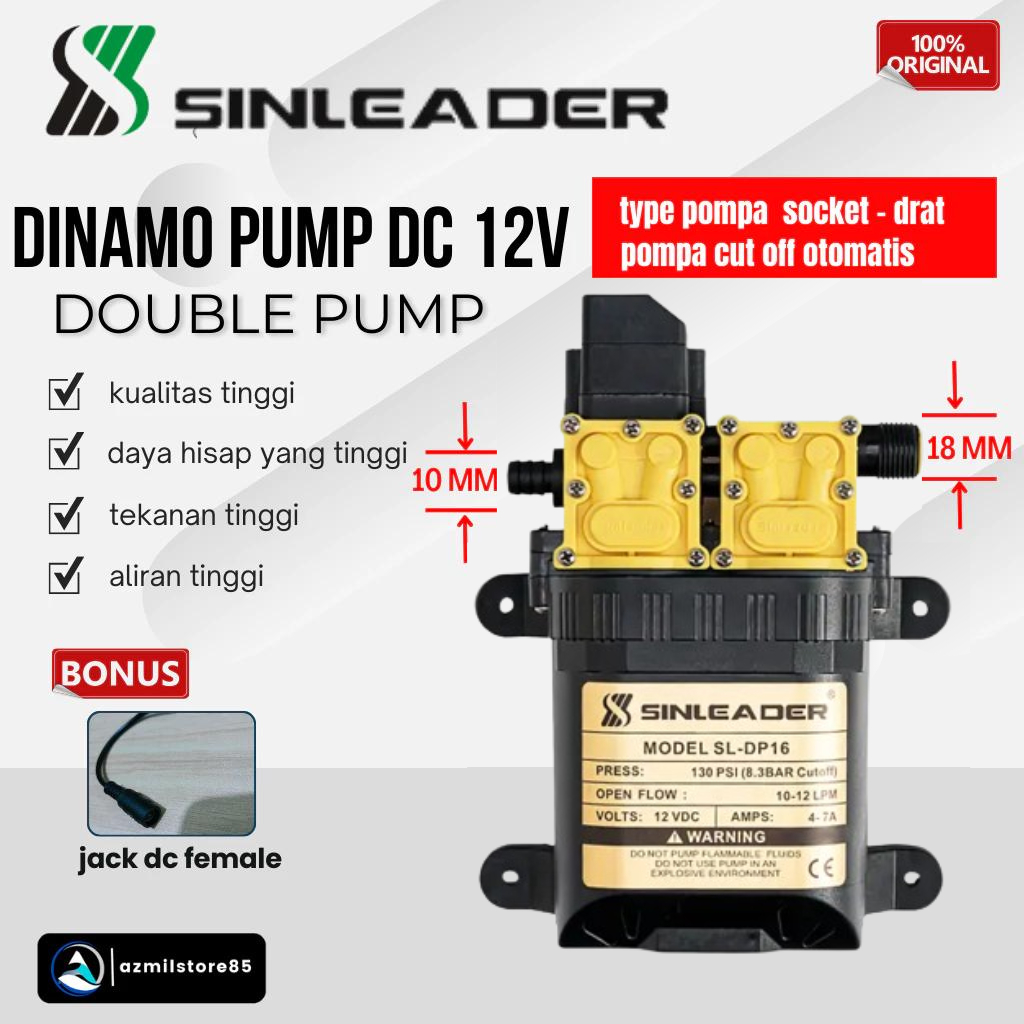 DINAMO PUMP DUAL PUMP SINLEADER SL - DP16 / SL - DP24-4949J(AZ) DINAMO POMPA DC 12V
