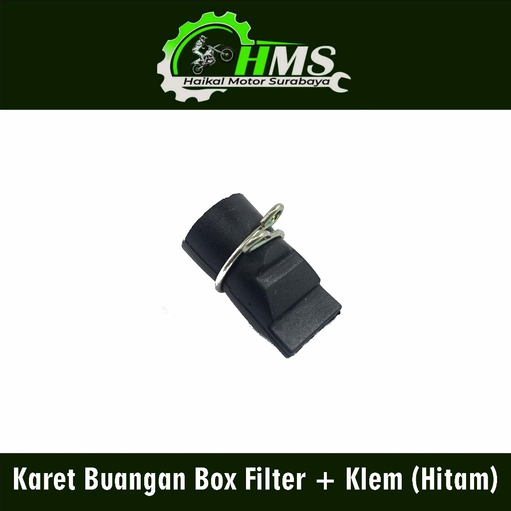 Karet Buangan Box Filter + Klem (Hitam) - Saluran Pembuangan CVT Filter Udara Honda Beat Vario 125