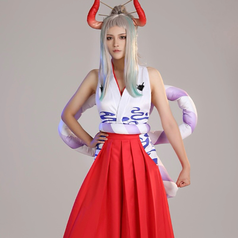 【Lolicos】One Piece Yamato Cosplay Costume Anime Fullset Wig Halloween Devil Kostum Yamato Onepiece