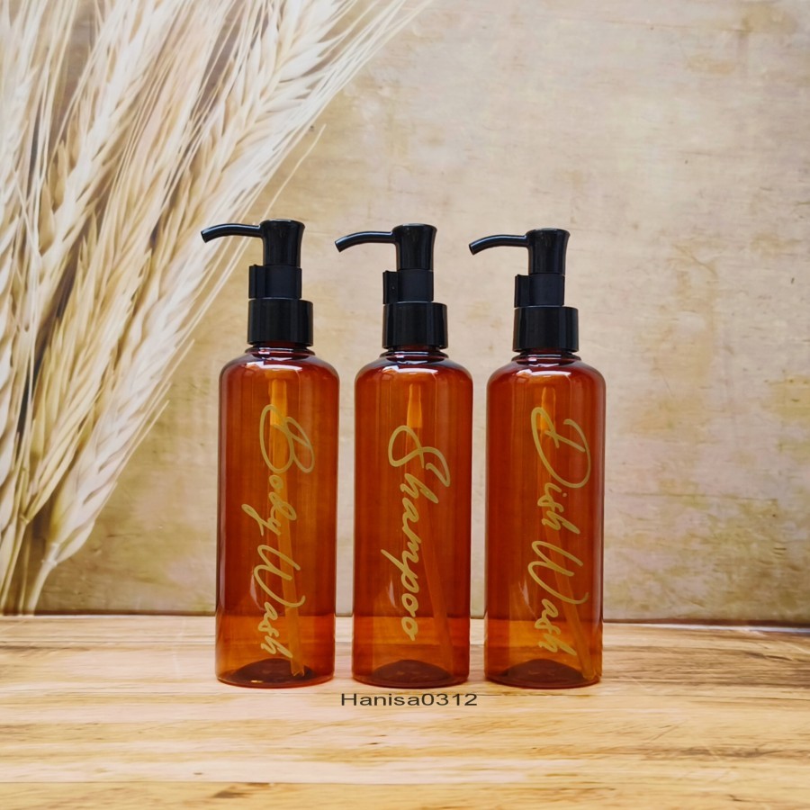 Botol Pump Refill Sabun Cair Shampoo 250ml Bottle Dispenser Soap Coklat / Botol Sabun Cair Aesthetic