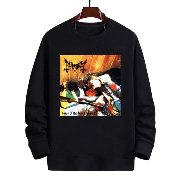 Sweater Mayhem Dawn of The Black Heart Crewneck Bahan Cotton Fleece