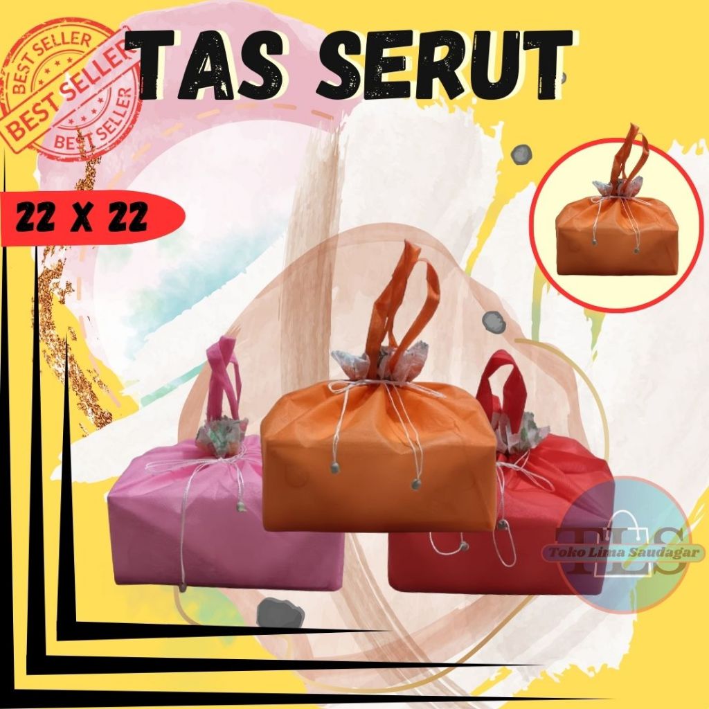 

hampers tas serut box nasi/snack uk 22x22 LUSINAN isi (12pcs)