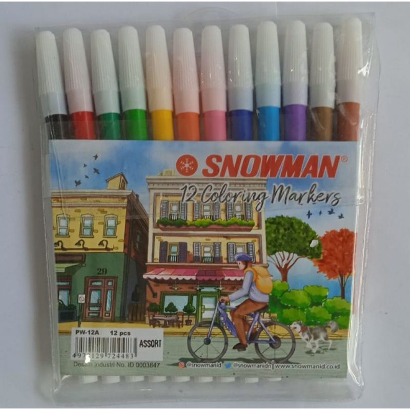

Spidol 12 warna Snowman. Spidol kecil 12 warna Snowman