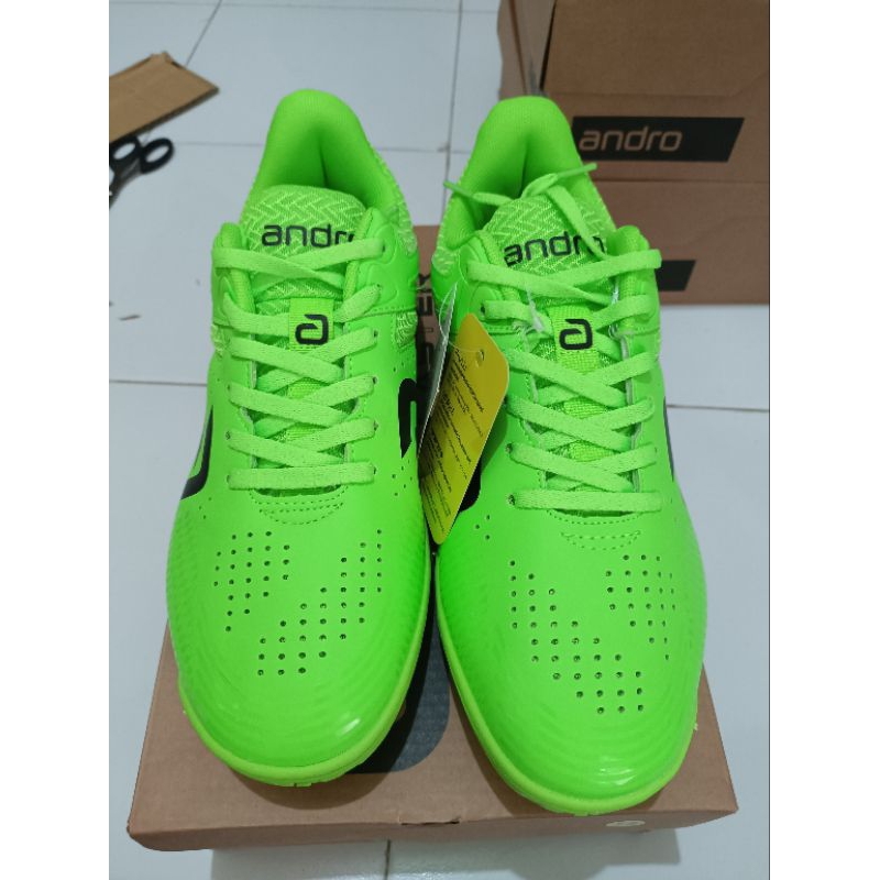 SEPATU TENIS MEJA ANDRO CROSS STEP PRO HIJAU NEON ORIGINAL