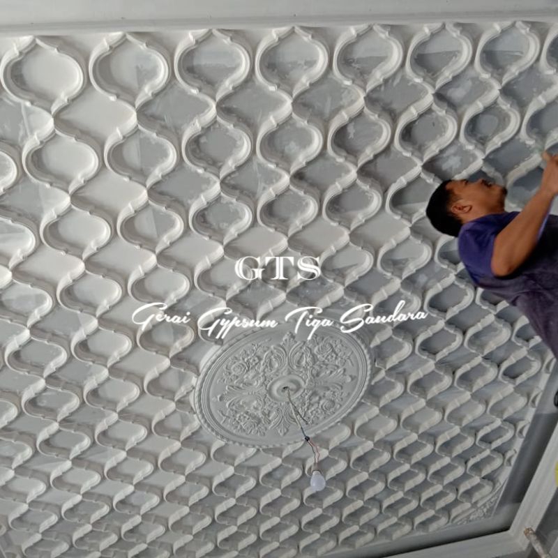 Ornamen hiasan plafon - Ornamen hiasan plafon gypsum minimalis