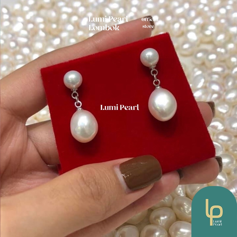 Anting Mutiara air tawar asli Lombok | Anting Panjang Wanita| Fashion Aksesoris Wanita| Perhiasan Wa