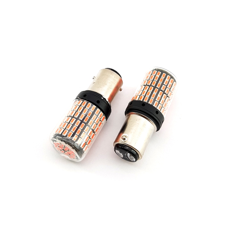 Lampu LED Rem Stoplamp CANBUS 1157 S25 Bayonet 4014 144 Mata 12V-24V