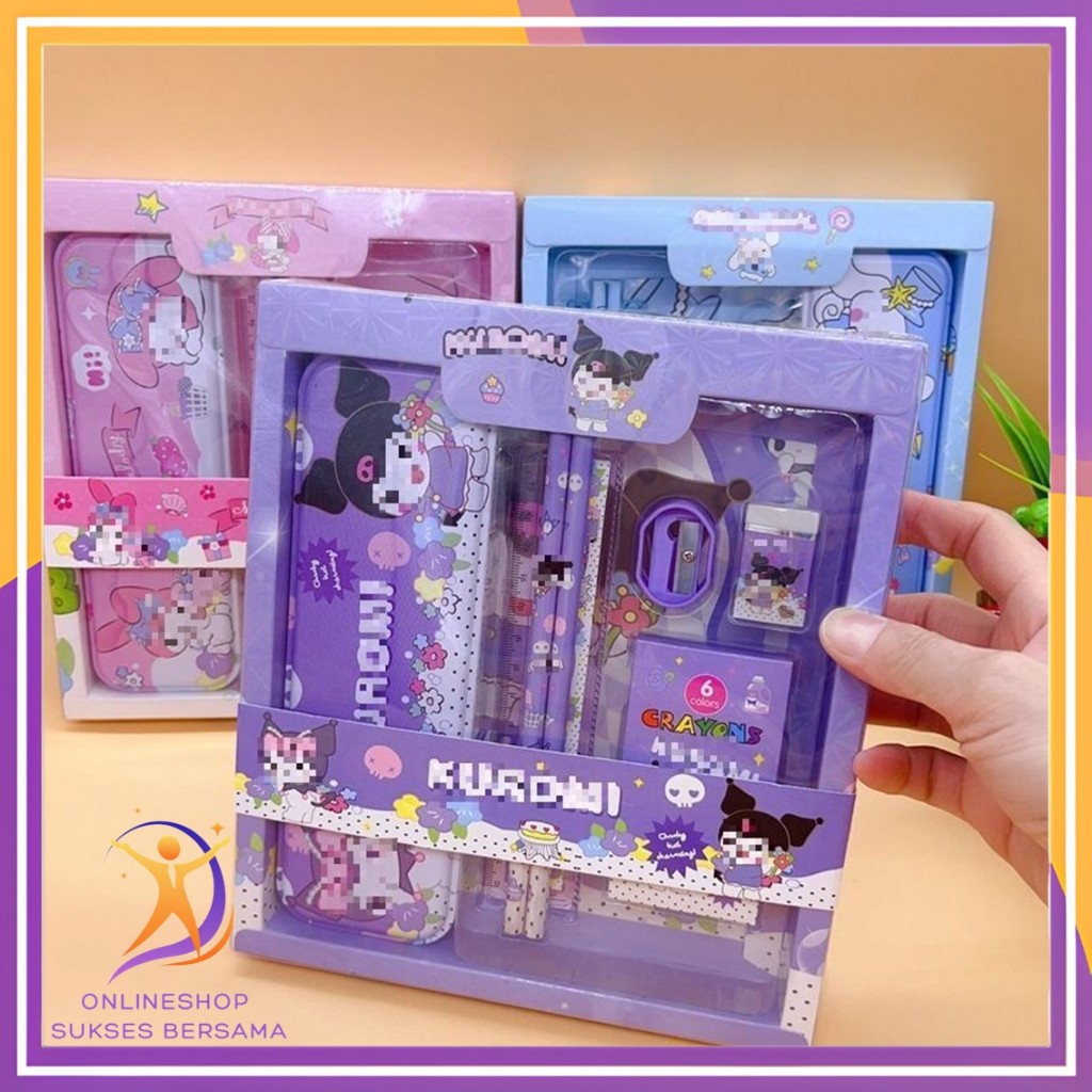 

OSB Paket Alat Tulis Set 7 in 1 Set Stationery 7in1 Karakter Kartun Alat Tulis Anak Sekolah Penghapus Pengaris Kotak Pensil Penggaris Crayon