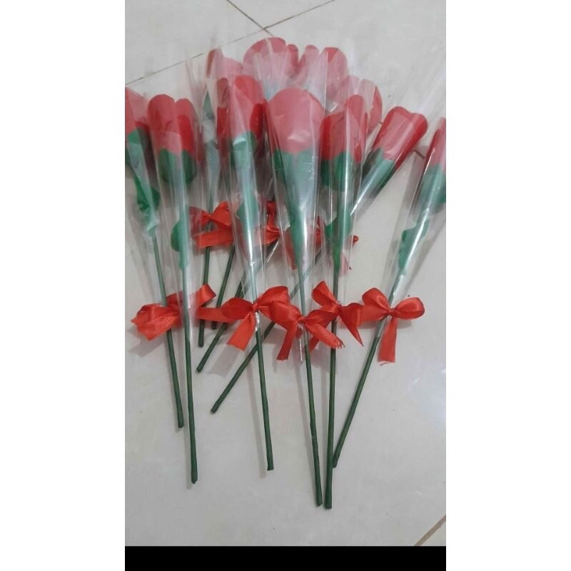 Bunga Mawar 1 Tangkai Bunga Mawar Flanel